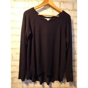 Michael Stars for Anthropologie Navy Blue Treasure Notch Top Small NEW